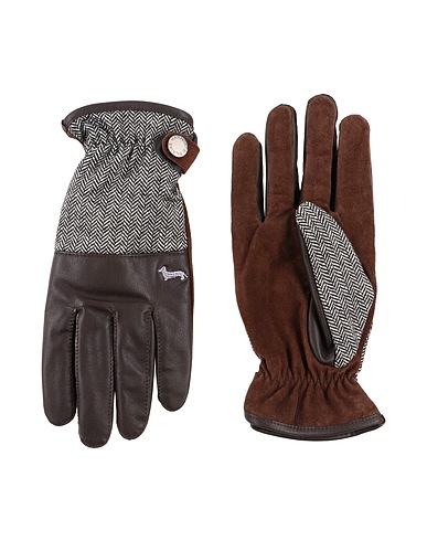 HARMONT & BLAINE Gloves Dark brown 100% Soft Leather, Other Fibres, Polyester, Wool, Acrylic