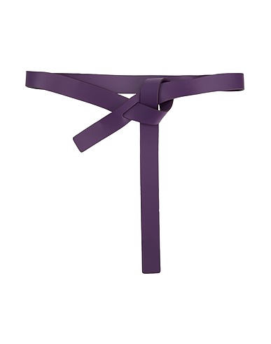 8 by YOOX Regular belt LEATHER KNOT WAIST BELT
 Dark purple 100% Cow leather