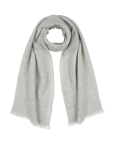 BRUNELLO CUCINELLI Scarves and foulards Light grey 76% Cashmere, 19% Silk, 5% Polyester