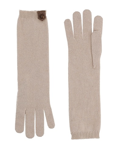 BRUNELLO CUCINELLI Gloves Beige 100% Cashmere, Brass, Ecobrass, Acetate, Silk