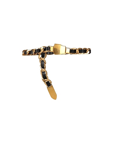 BALMAIN Regular belt Black Metal, Soft Leather