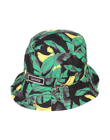 GANNI Hat Green 100% Polyester