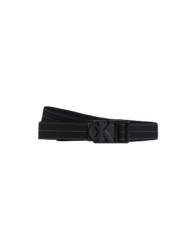 CALVIN KLEIN JEANS Fabric belt Black 100% Polyester, Cowhide