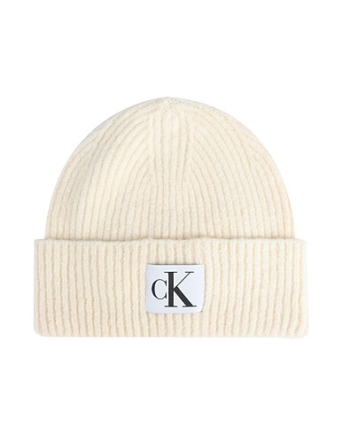 CALVIN KLEIN JEANS Hat Ivory 30% Acrylic, 29% Polyamide, 16% Cotton, 13% Wool, 12% Other Fibres
