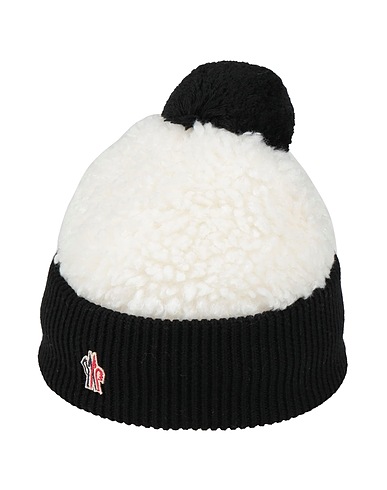 MONCLER GRENOBLE Cappello Bianco 100% Lana Vergine, Poliestere