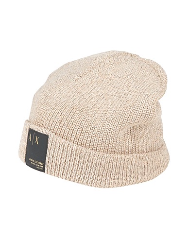 ARMANI EXCHANGE Hat Sand 68% Synthetic fibers, 16% Wool, 13% Metallic fiber, 3% Cashmere