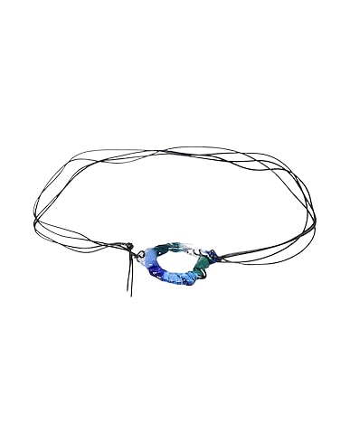 LEVENS JEWELS High-waist belt THE BLUE BELT
 Blue 95% Borosilicate glass, 5% Soft Leather