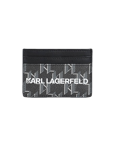 KARL LAGERFELD Small Leather Goods K/MONO. KLASSIK CARDHOLDER
 Black 100% Polyurethane