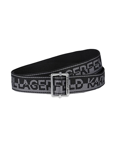 KARL LAGERFELD Regular belt K/ESSENTIAL WEBBING MD BELT
 Black 98% Cotton, 2% Polyurethane