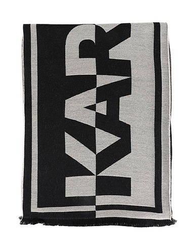 KARL LAGERFELD Scarves and foulards K/ESSENTIAL TWO TONE SCARF
 Black 100% Wool