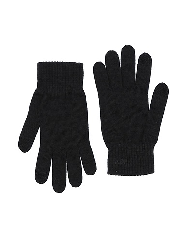 ARMANI EXCHANGE Gloves Black 50% Wool, 50% Acrylic