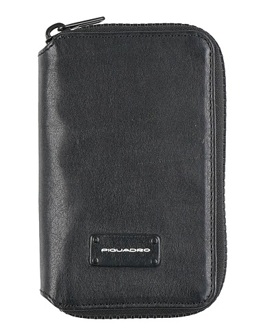 PIQUADRO Wallet Black Bovine leather