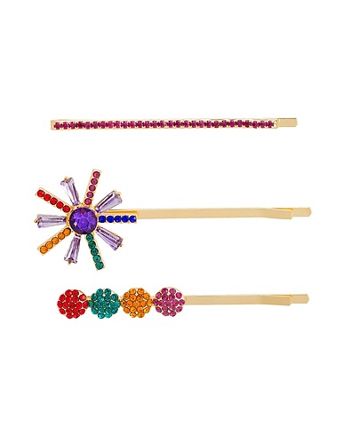 8 by YOOX Hair accessory RAINBOW HAIRCLIP SET
 Gold 50% Iron, 30% Metal alloy, 20% Glass