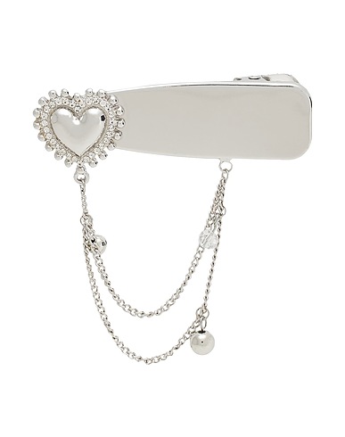 8 by YOOX Hair accessory METALLIC HEART AND CHAIN HAIRCLIP
 Silver 100% Iron