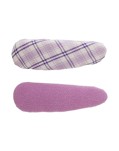 8 by YOOX Hair accessory PLAIN AND CHECK HAIRCLIP SET
 Lilac 70% Polyester, 30% Iron