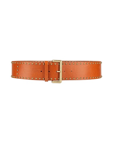 ALESSIA ZAMATTIO High-waist belt Tan 100% Bovine leather, Zamak