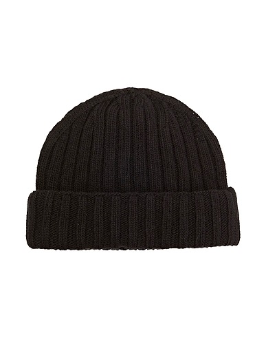 8 by YOOX Hat RECYCLED WOOL SAILOR BEANIE
 Black 100% Recycled wool