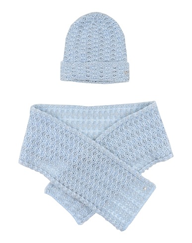 EMPORIO ARMANI Accessories sets Sky blue 70% Virgin Wool, 21% Polyamide, 9% Metallic fiber