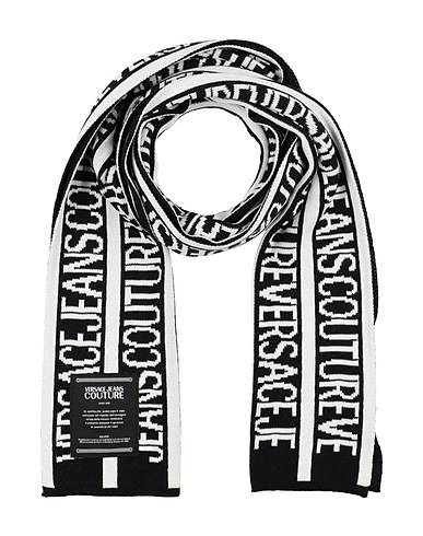 VERSACE JEANS COUTURE Scarves and foulards Black 50% Acrylic, 50% Wool