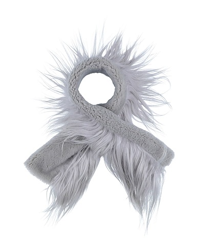 RICK OWENS Scarves and foulards Grey 97% Cotton, 3% Elastane, Goat fur, Lamb fur
