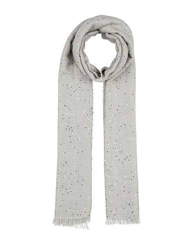BRUNELLO CUCINELLI Scarves and foulards Light grey 70% Cashmere, 30% Silk, Polyamide