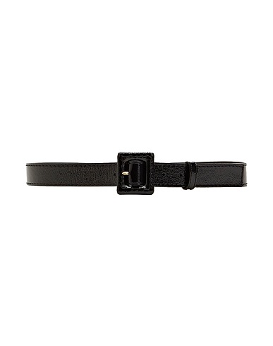 8 by YOOX Regular belt TONE ON TONE GEOMETRIC BUCKLE LEATHER BELT
 Black 100% Bovine leather