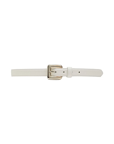 8 by YOOX Regular belt LEATHER BELT
 White 100% Bovine leather