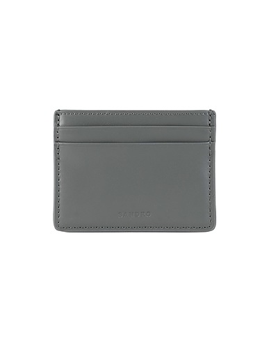 SANDRO Document holder Grey Soft Leather
