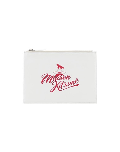 MAISON KITSUNÉ Pouch White 100% Bovine leather