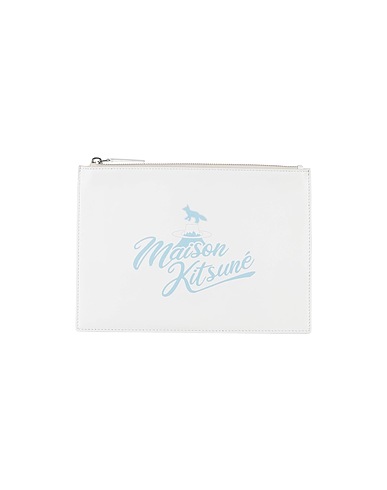 MAISON KITSUNÉ Pouch White 100% Bovine leather