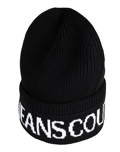 VERSACE JEANS COUTURE Hat Black 50% Acrylic, 50% Wool