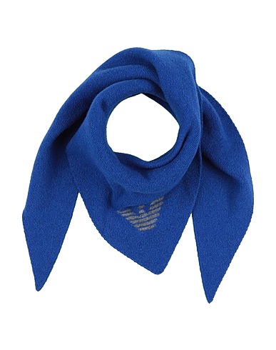 EMPORIO ARMANI Scarves and foulards Bright blue 80% Wool, 20% Polyamide