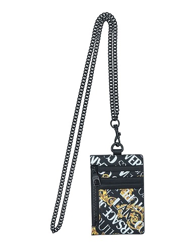 VERSACE JEANS COUTURE Small Leather Goods Black Cow leather