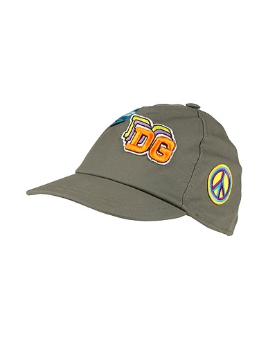 DOLCE&GABBANA Hat Military green 98% Cotton, 2% Elastane, Viscose, Polyester, Polyamide