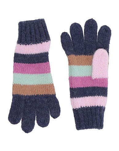 BONTON Gloves Navy blue 35% Polyamide, 35% Acrylic, 15% Wool, 15% Alpaca wool