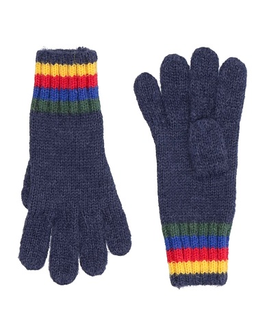 BONTON Gloves Navy blue 35% Polyamide, 35% Acrylic, 15% Wool, 15% Alpaca wool