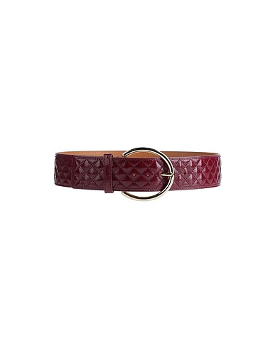 SANDRO High-waist belt Burgundy 100% Cowhide, Zamak