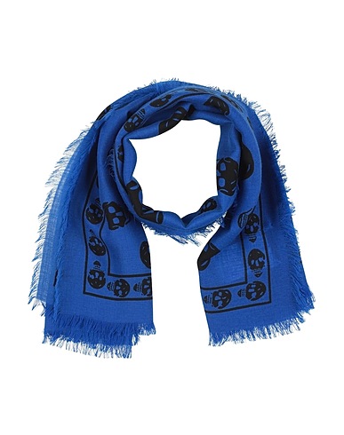 MCQUEEN Scarves and foulards Blue 100% Wool