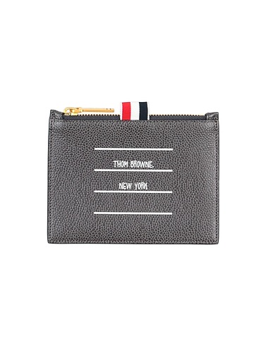 THOM BROWNE Wallet Charcoal Soft Leather
