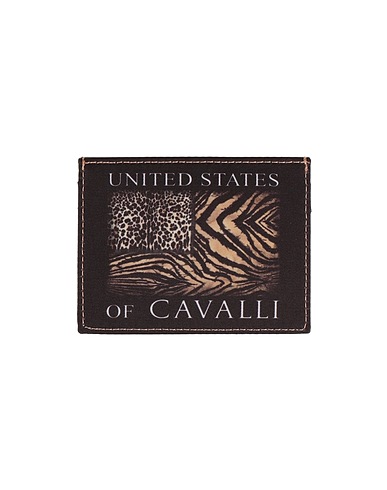ROBERTO CAVALLI Small Leather Goods Black 100% Polyester, Cow leather