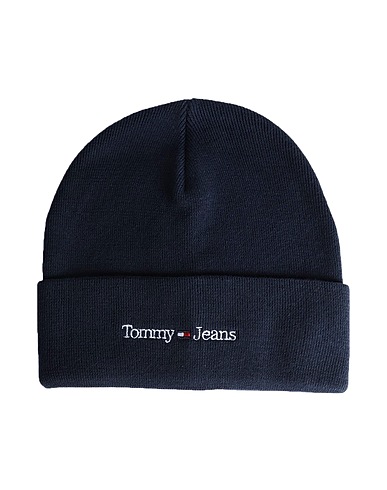 TOMMY JEANS Hat Navy blue 50% Acrylic, 50% Cotton