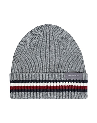 TOMMY HILFIGER Hat Grey 51% Cotton, 49% Wool