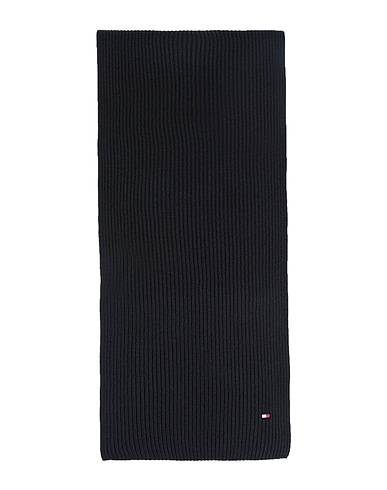 TOMMY HILFIGER Scarves and foulards Black 95% Cotton, 5% Cashmere