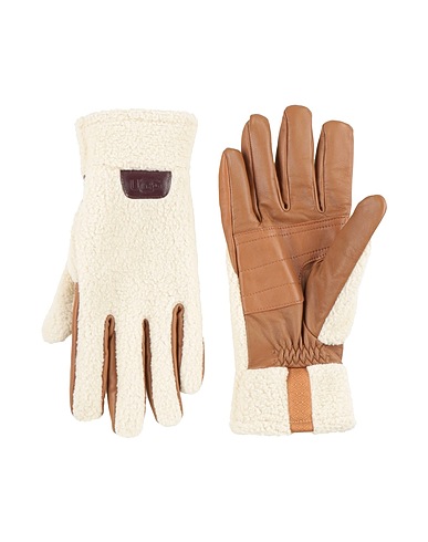 UGG Gloves Beige 100% Recycled polyester, Soft Leather