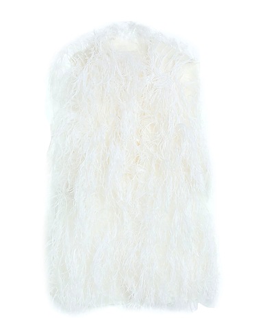 VALENTINO GARAVANI Scarves and foulards White 100% Silk, Ostrich feathers