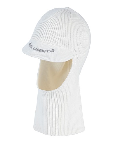KARL LAGERFELD Hat K/ESSENTIAL BALACLAVA Off white 95% Cotton, 5% Cashmere
