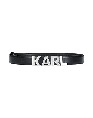 KARL LAGERFELD Regular belt K/SWING SM MID BELT NERO 100% Bovine leather