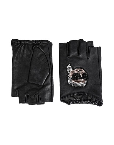 KARL LAGERFELD Handschuhe K/IKONIK 2.0 RHNSTN FL GLOVE Schwarz 100% Ziegenleder