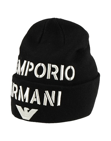 EMPORIO ARMANI Hat Black 50% Virgin Wool, 50% Acrylic