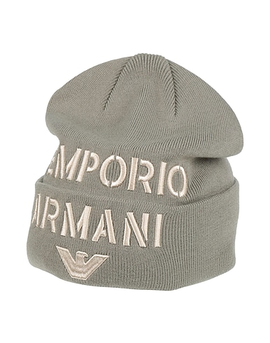 EMPORIO ARMANI Hat Sage green 50% Virgin Wool, 50% Acrylic